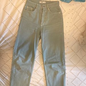 Wide leg light blue jeans